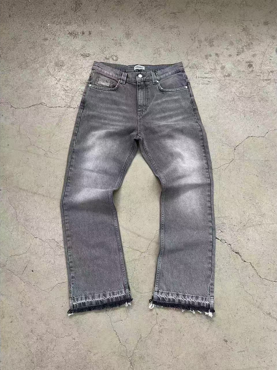 CE 25ss tricolor Wesley loose straight jeans solid color simple basic commuter clean fit wind man