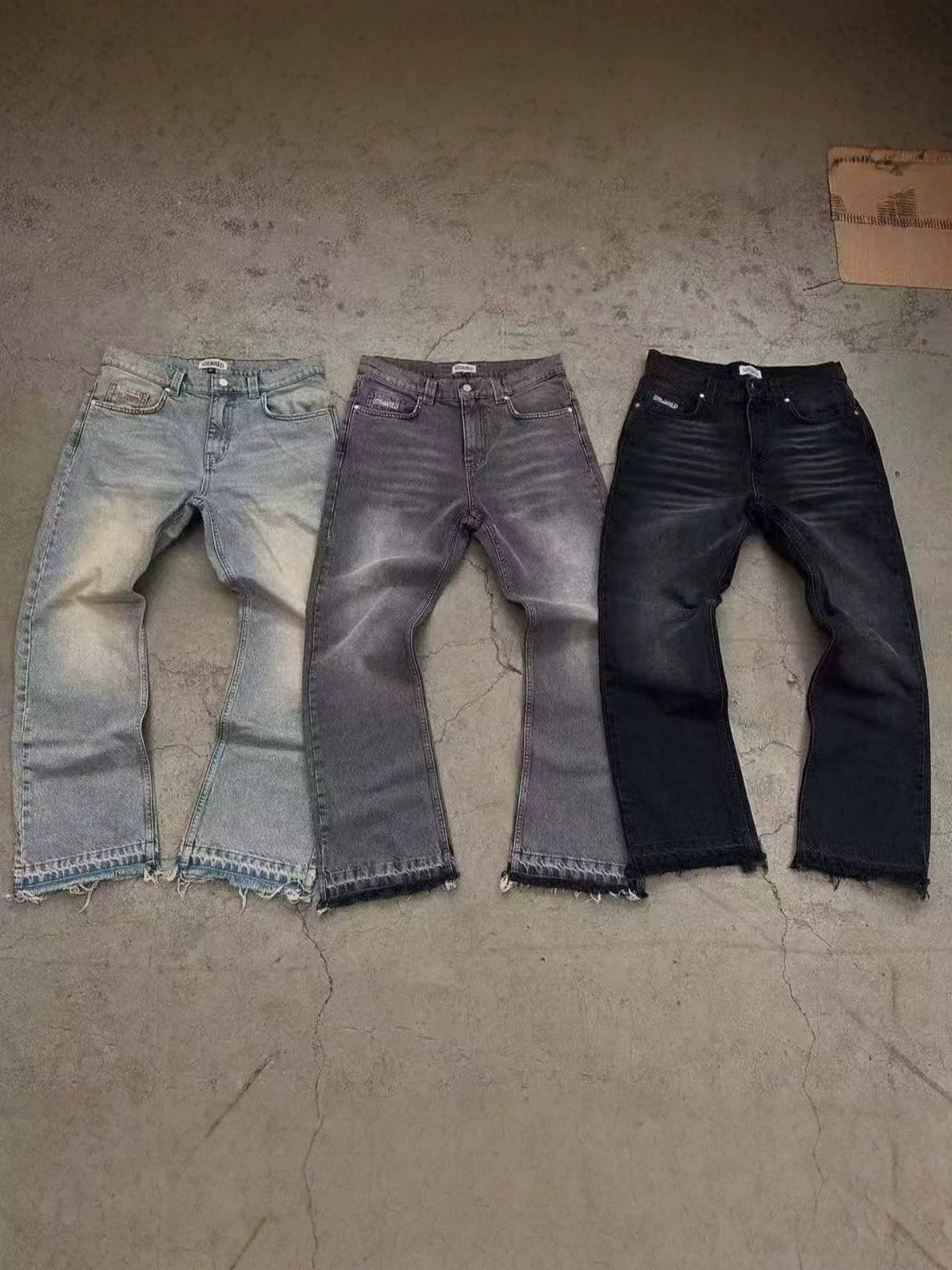CE 25ss tricolor Wesley loose straight jeans solid color simple basic commuter clean fit wind man