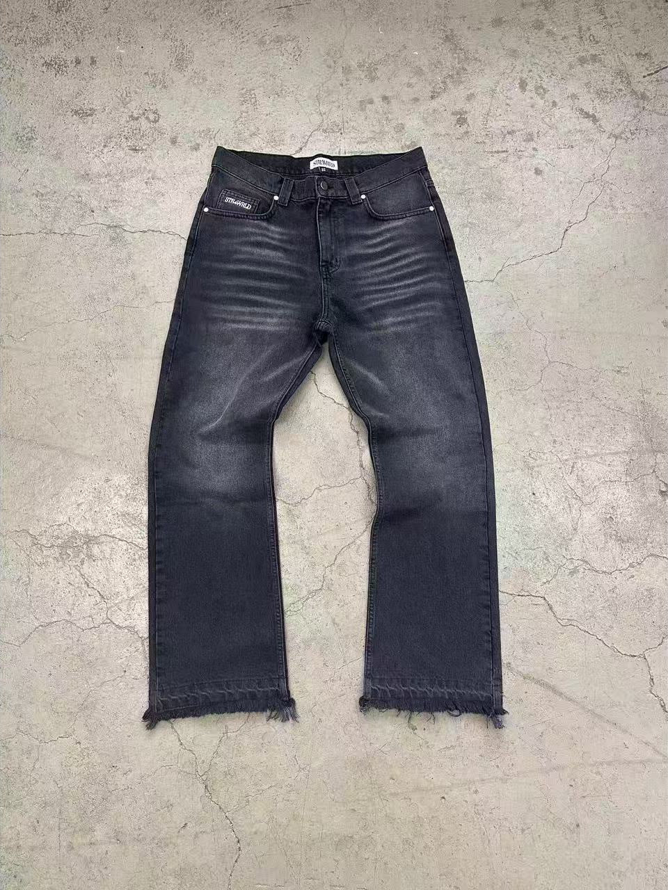 CE 25ss tricolor Wesley loose straight jeans solid color simple basic commuter clean fit wind man